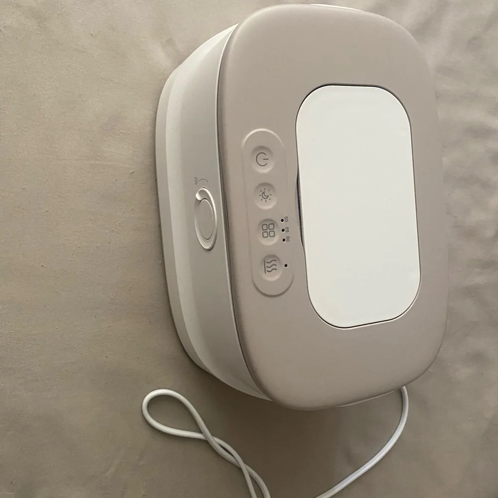 Beige and White baby wipe warmer